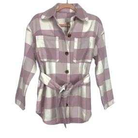 A New Day Pink Check Belted Jacket NWT- Size XS