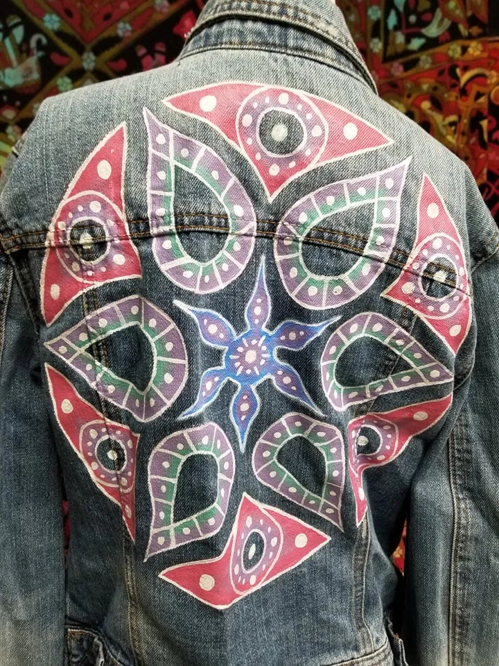 Hand Painted Jean Jacket- Size Small