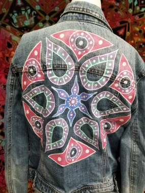 Hand Painted Jean Jacket- Size Small