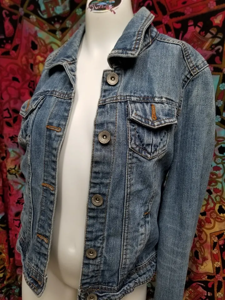 Hand Painted Jean Jacket- Size Small
