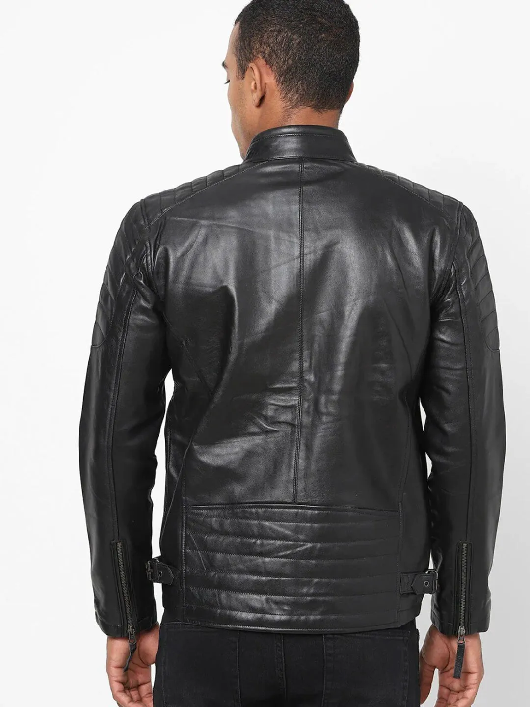 Men Leather Biker Jacket | QAWACH