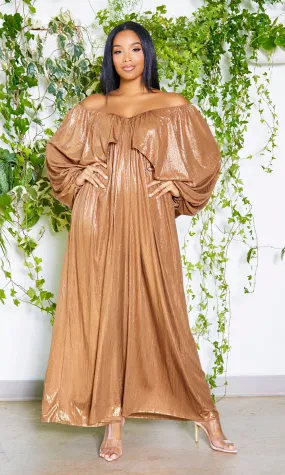 She's Classy | Flow Maxi Dress - Bronze
