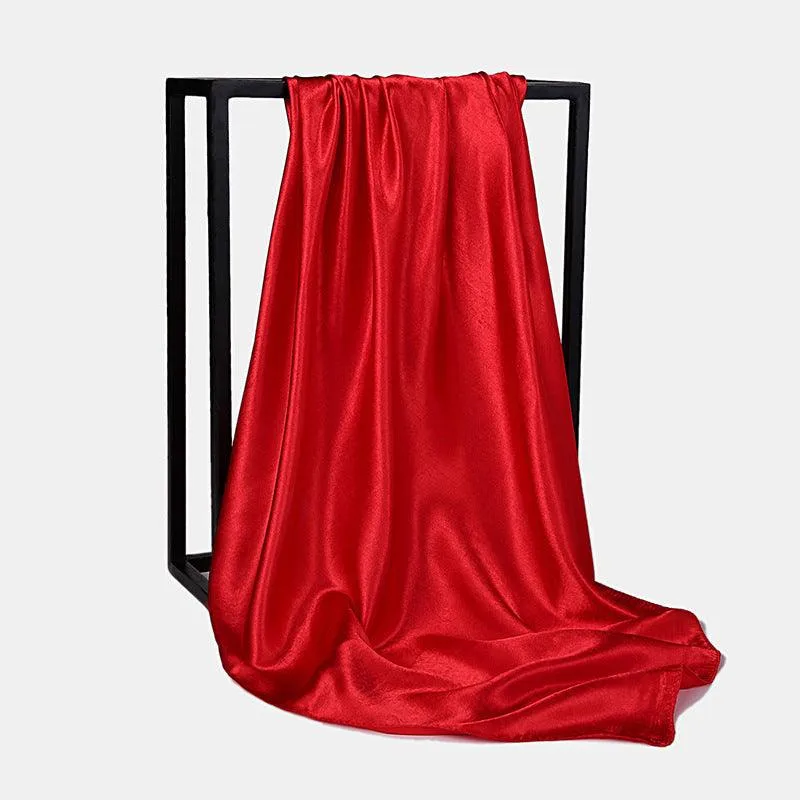Square satin scarf