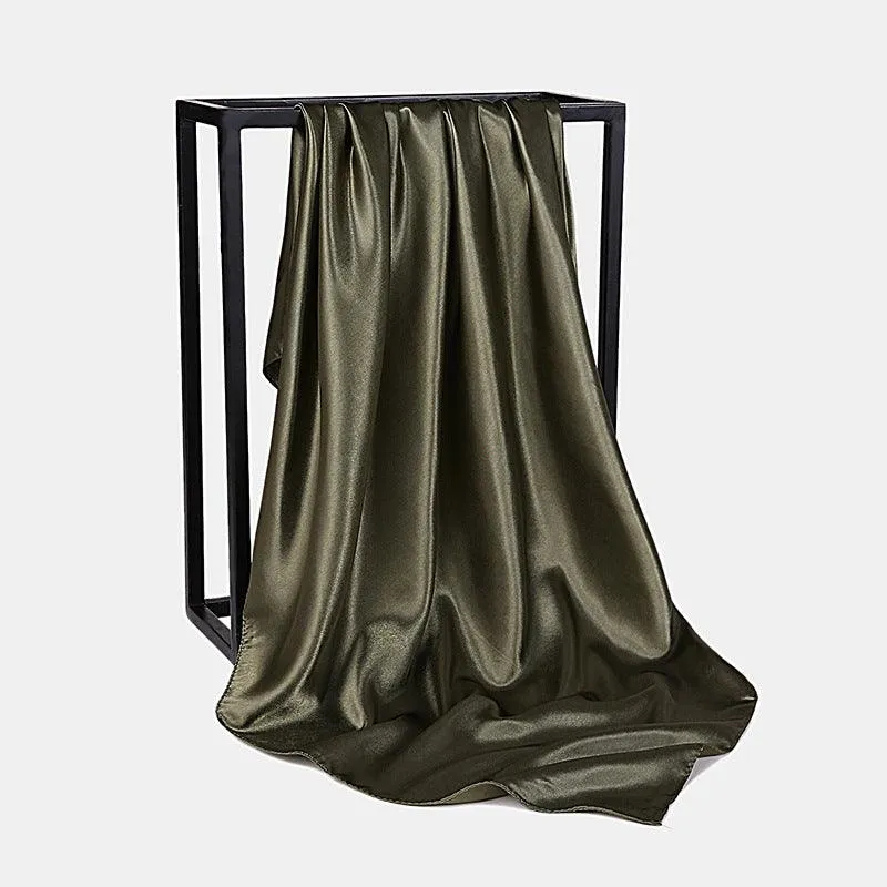 Square satin scarf