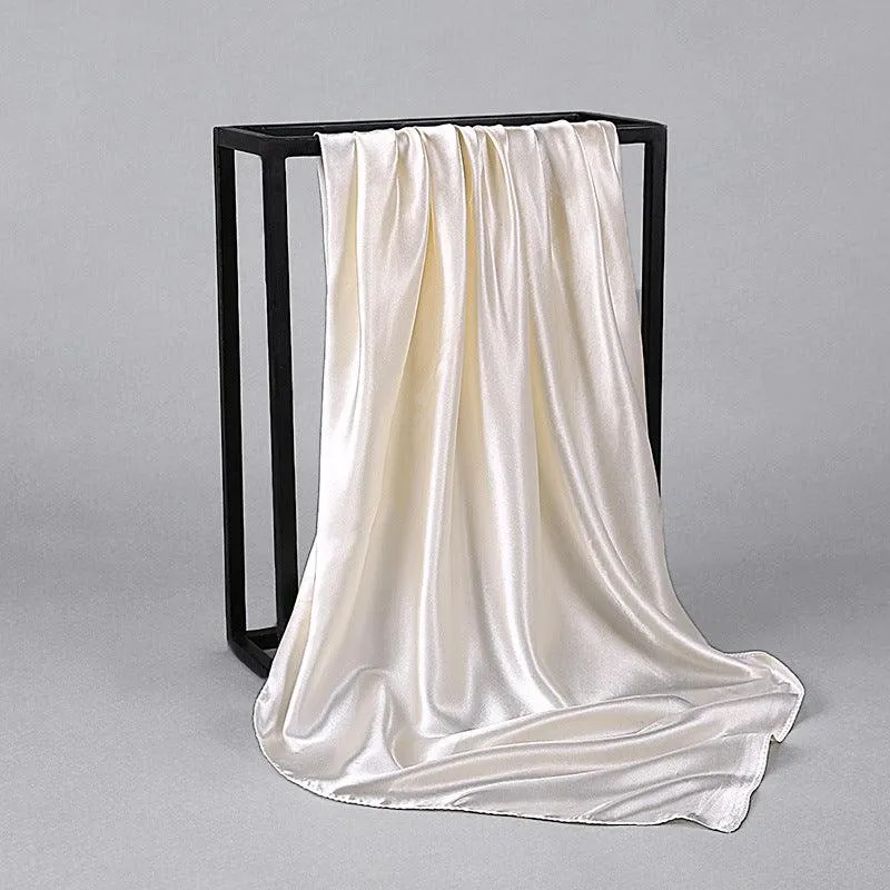Square satin scarf