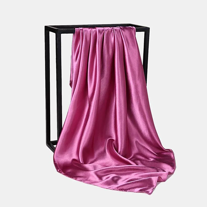 Square satin scarf