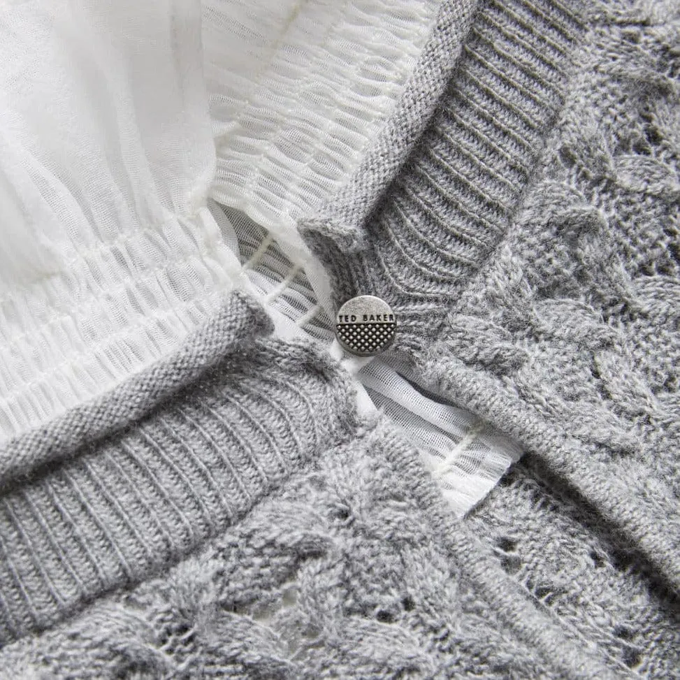 Ted Baker Holina Knit Sweater With Mock Shirt in Grey