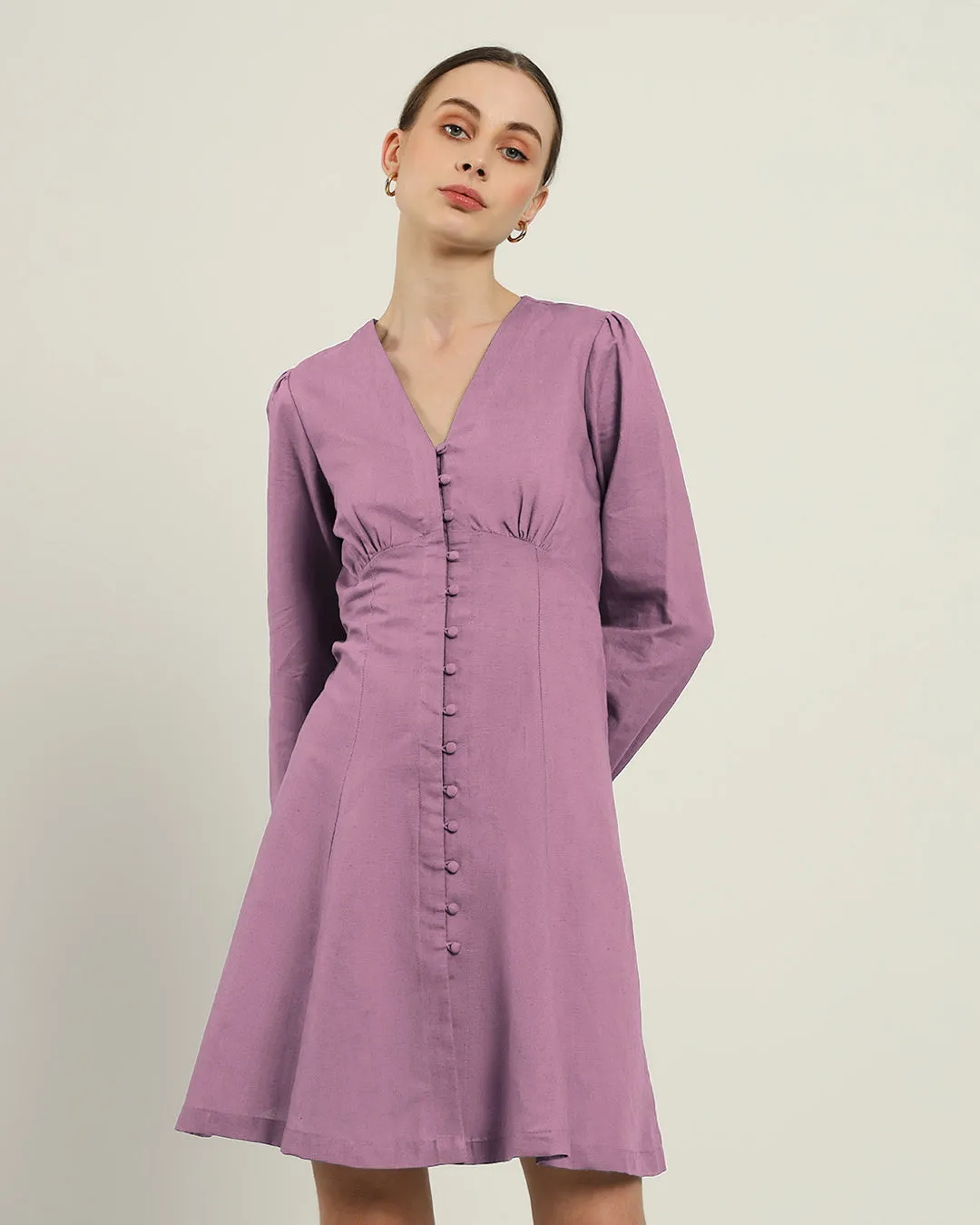 The Dafni Purple Swirl Cotton Dress