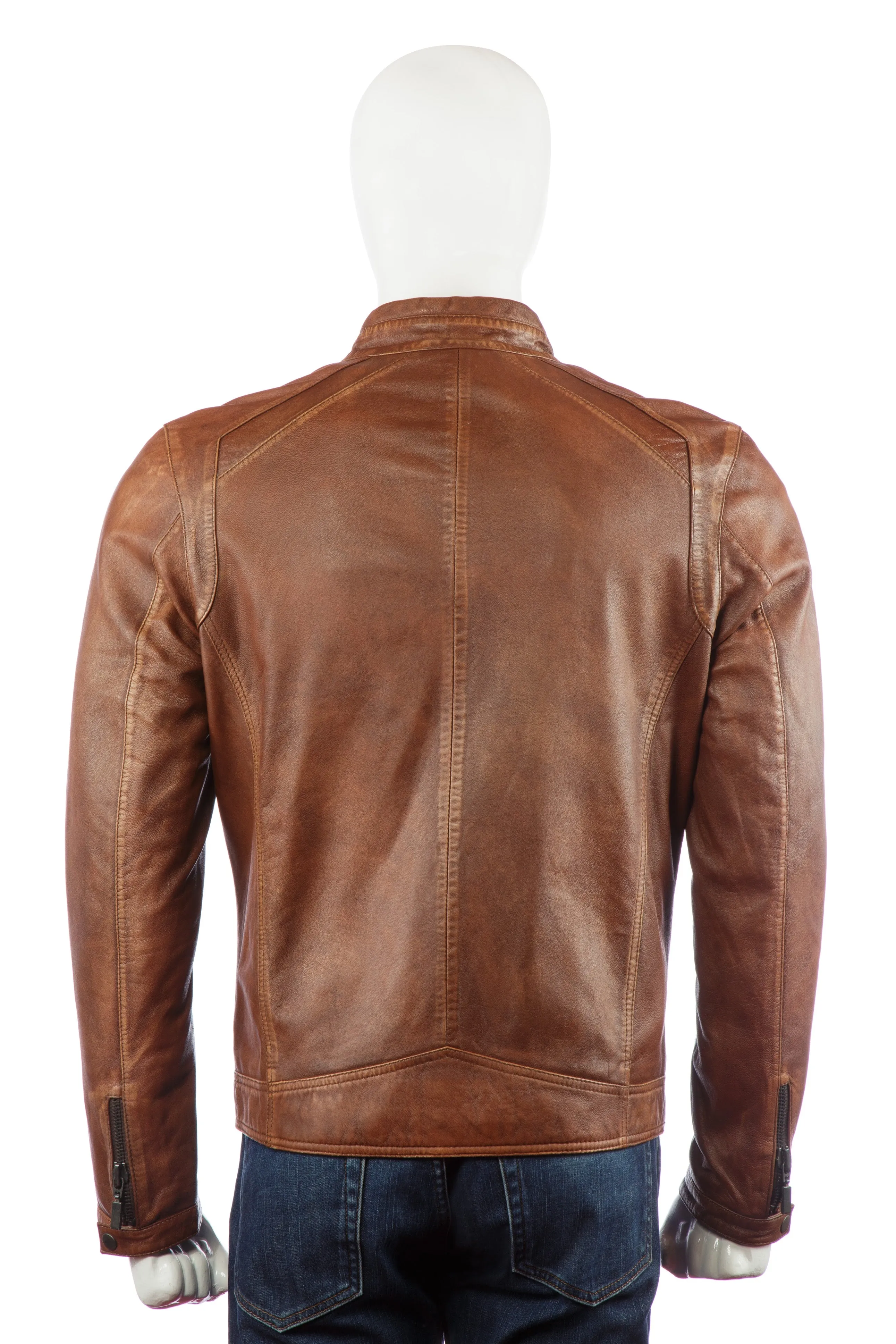 Vintage Mens Leather Jacket Brown
