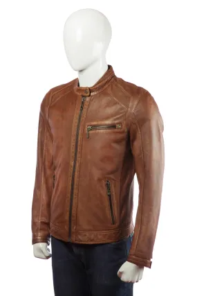 Vintage Mens Leather Jacket Brown