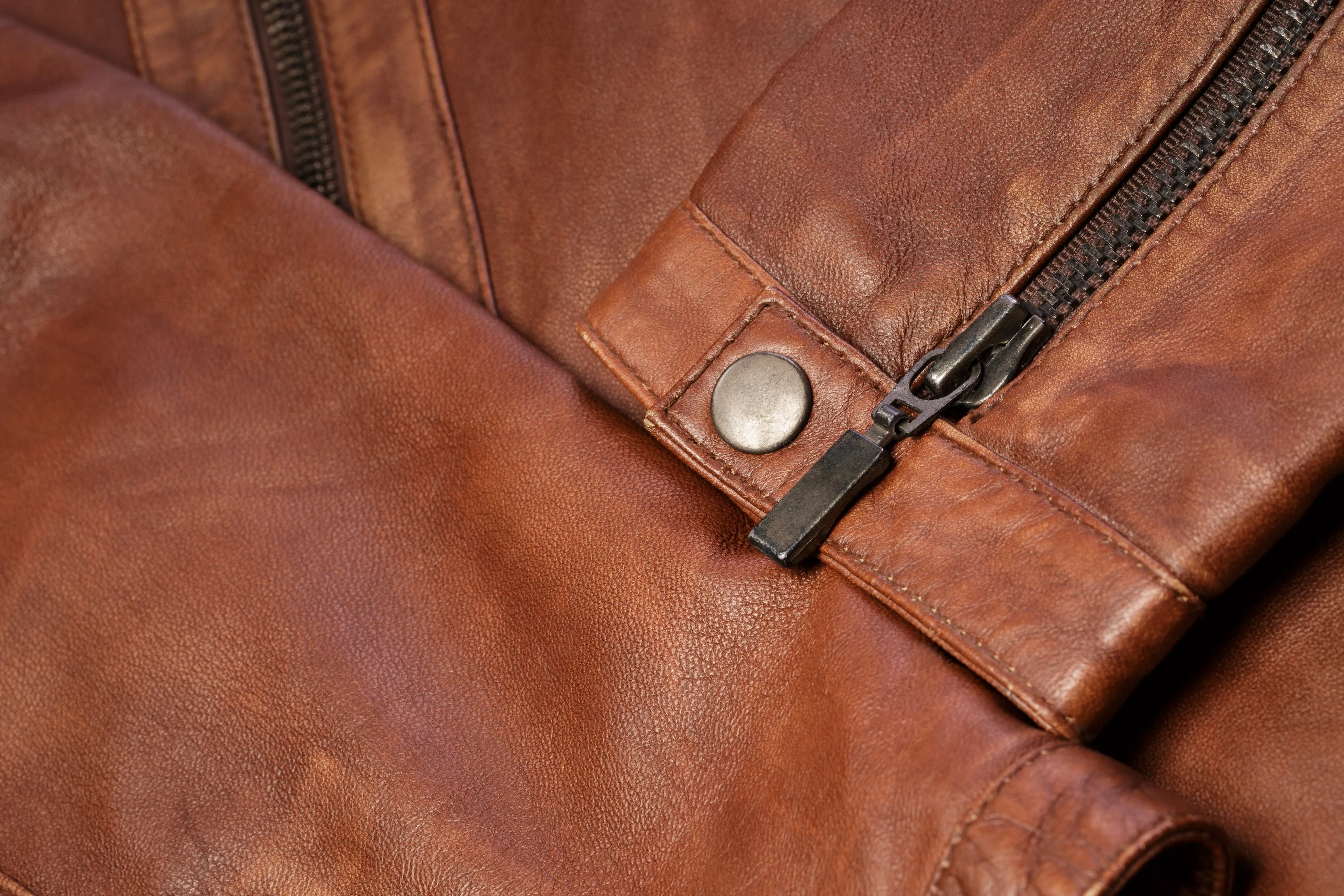 Vintage Mens Leather Jacket Brown