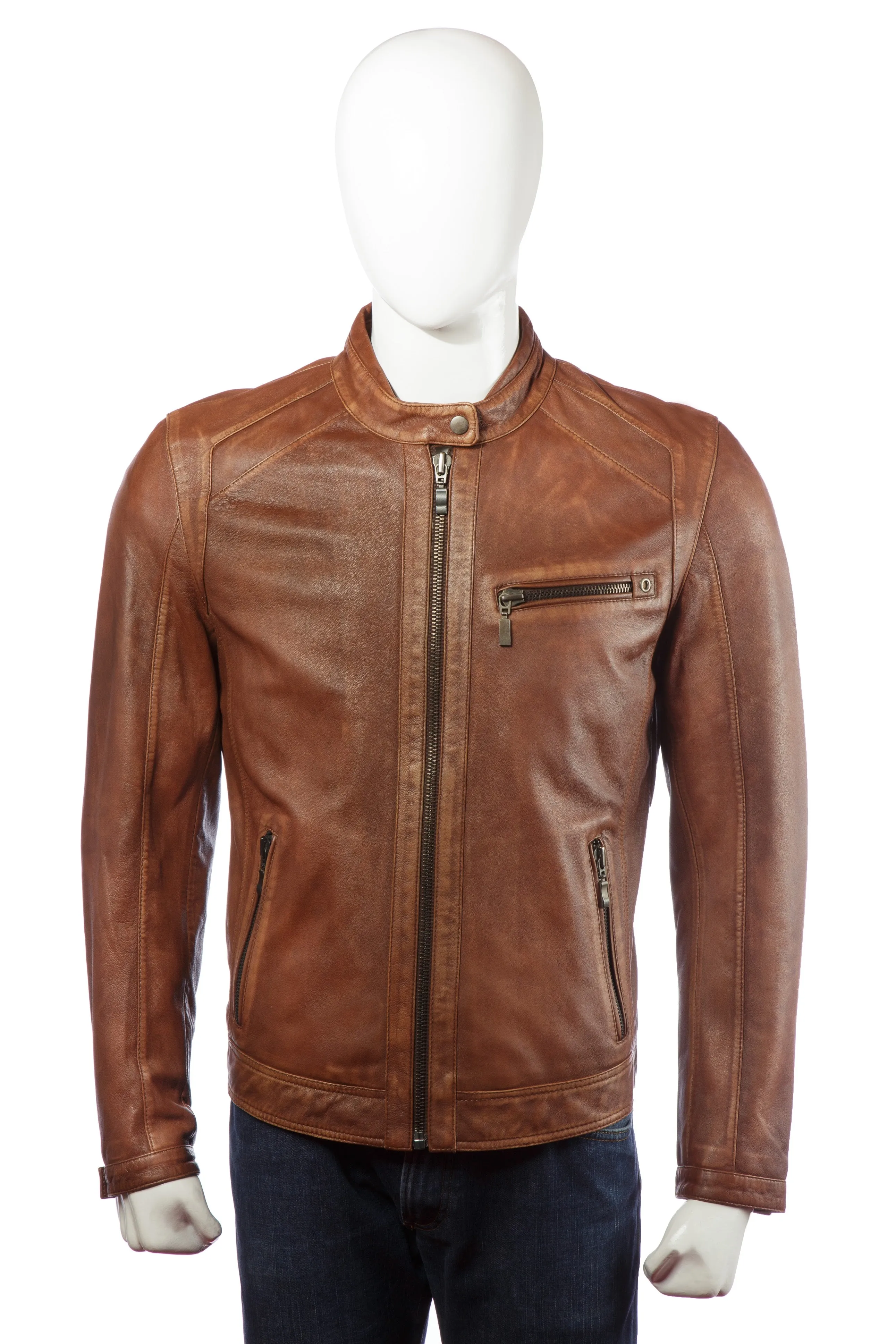 Vintage Mens Leather Jacket Brown