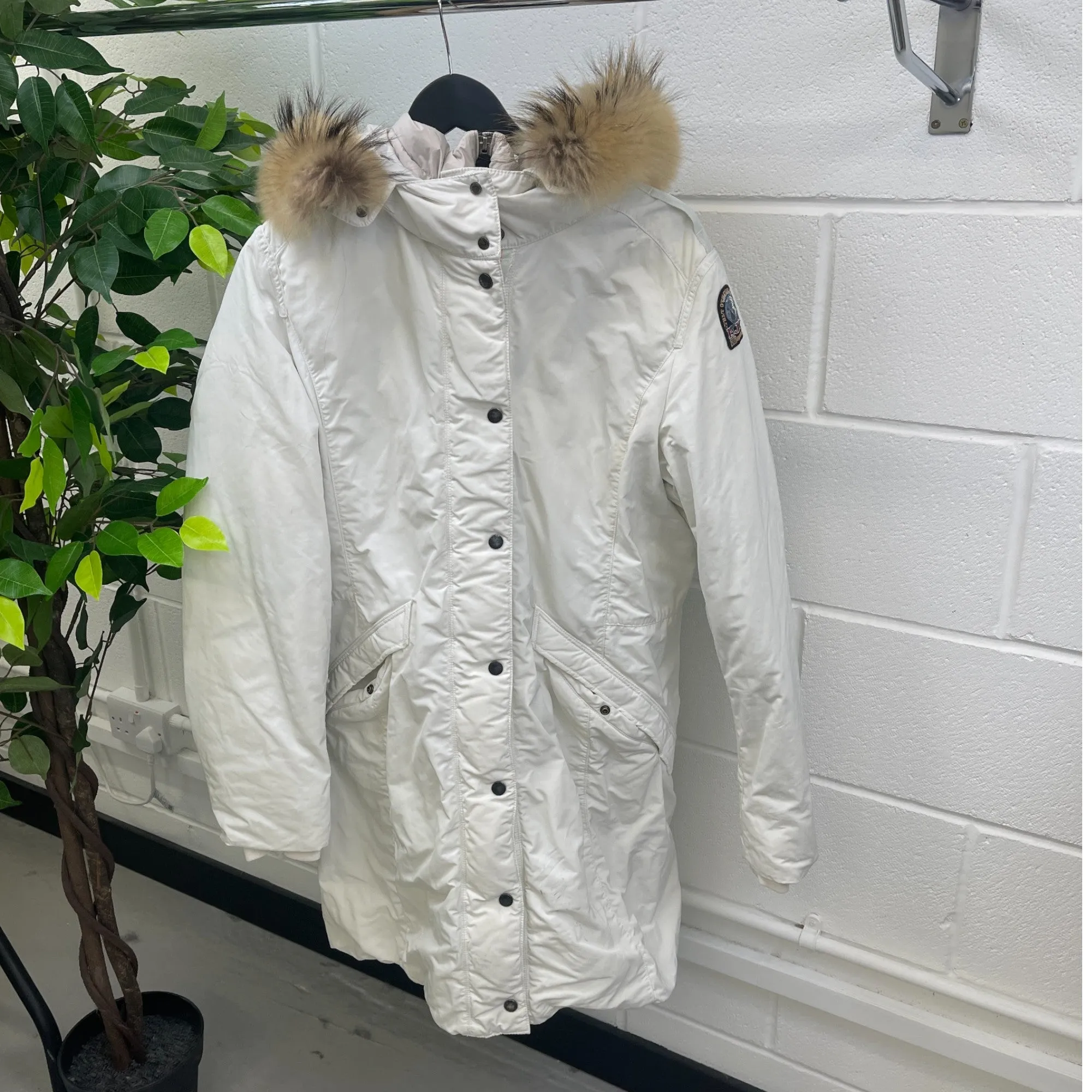 Women's Angie Down Jacket Cream Size XL