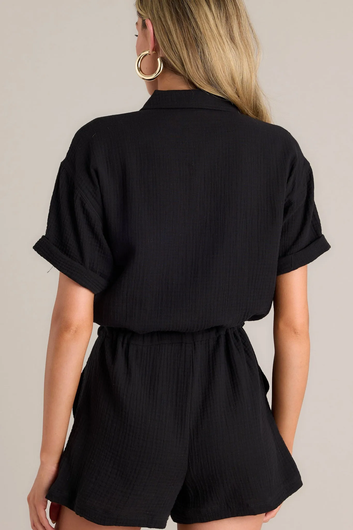 Z Supply Lookout Black Gauze Romper
